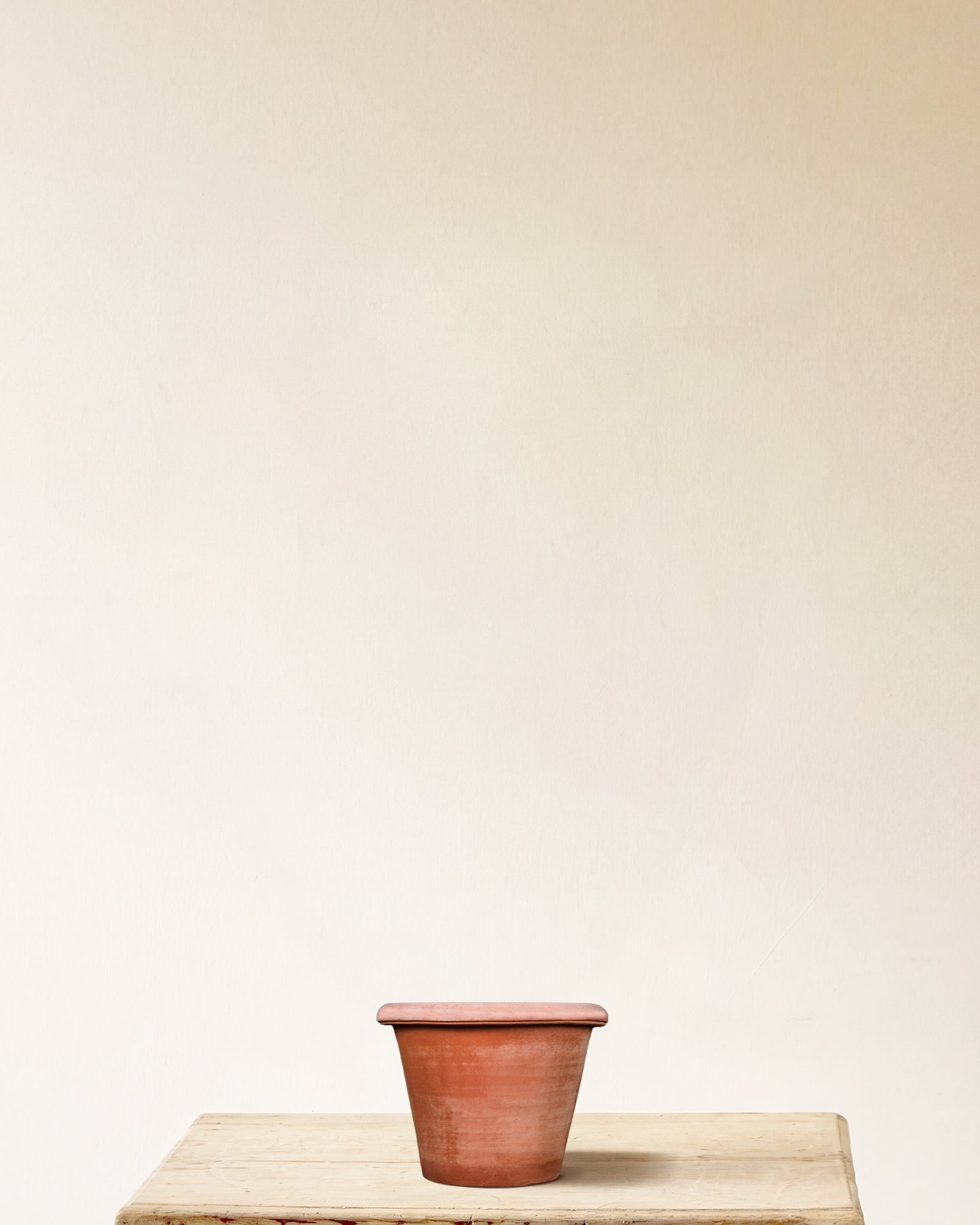 Italian terracotta conical planter, plain form, made in Impruneta, 10" x 9"