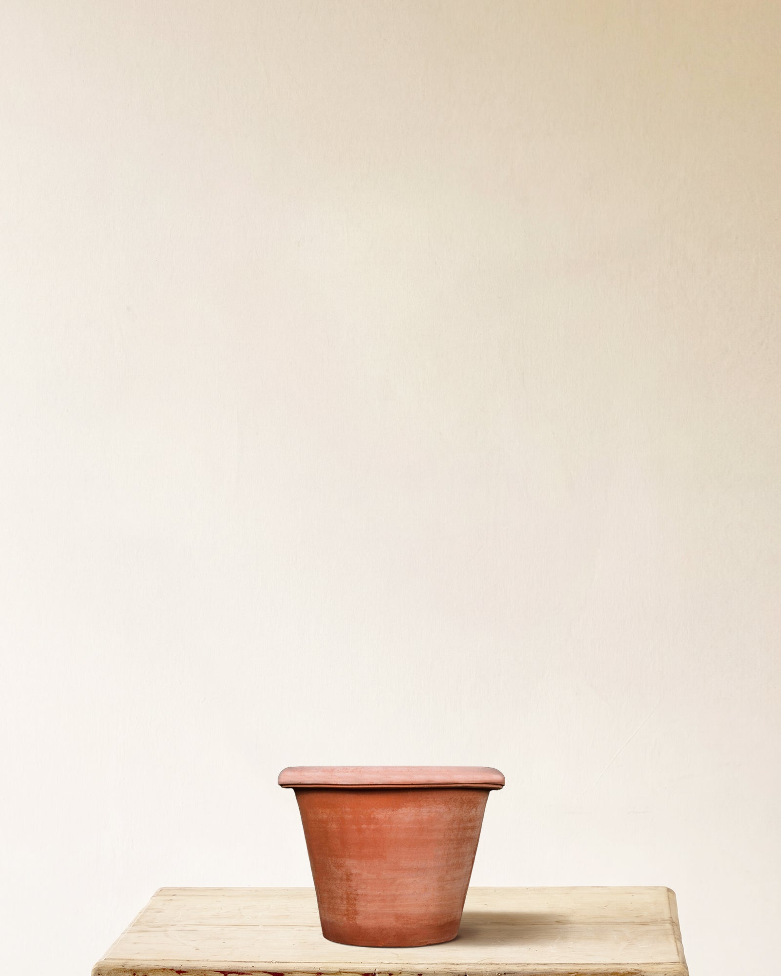Italian terracotta conical planter, plain form, made in Impruneta, 12" x 11"
